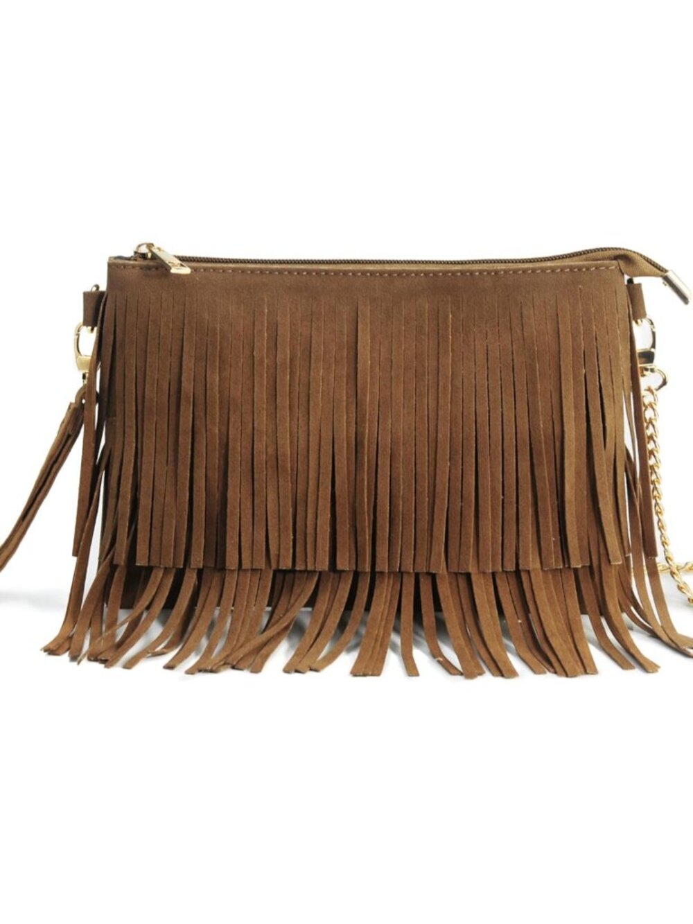 Fringe Cross Body Bag Womens Small Shoulder Bag Top Zip Wristlet